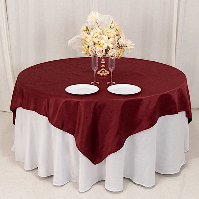 72" x 72" Satin Square Table Overlay Smooth Finish