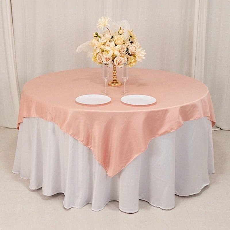 72" x 72" Satin Square Table Overlay Smooth Finish
