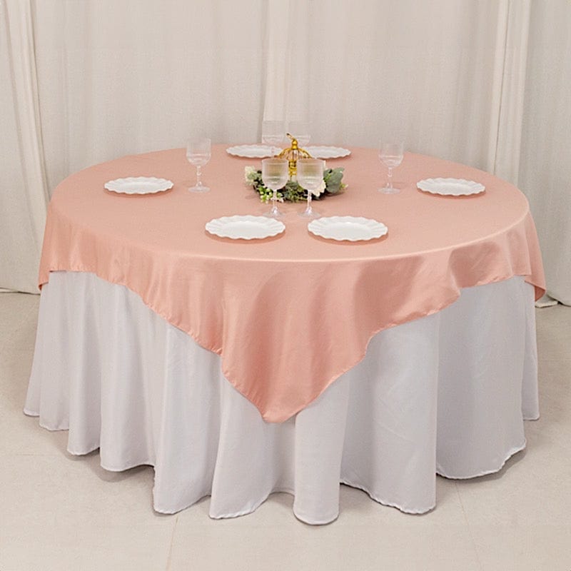 72" x 72" Satin Square Table Overlay Smooth Finish