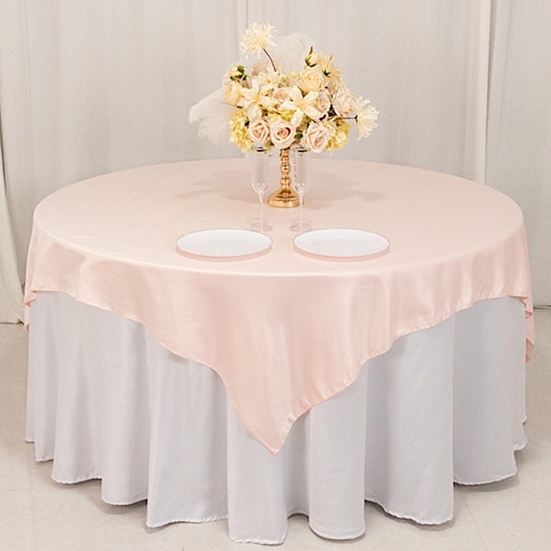 72" x 72" Satin Square Table Overlay Smooth Finish