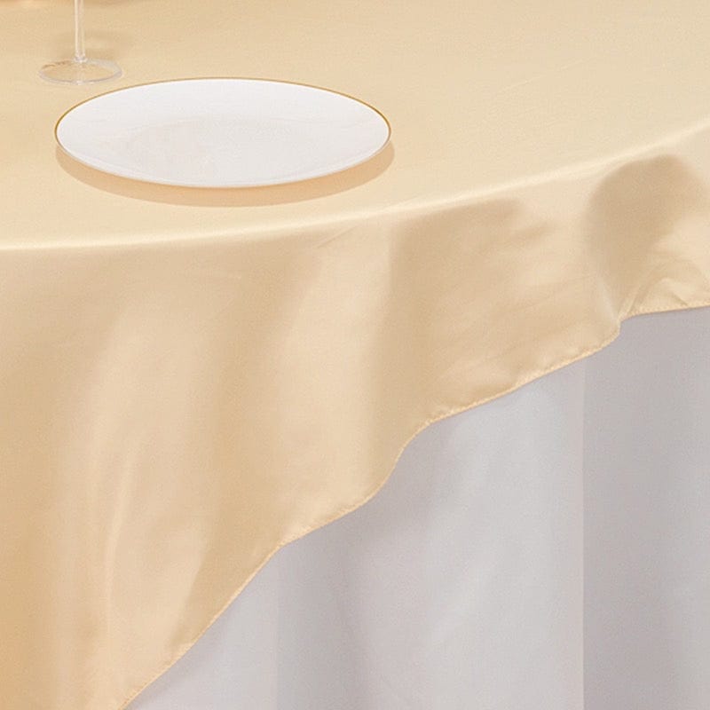 72" x 72" Satin Square Table Overlay Smooth Finish