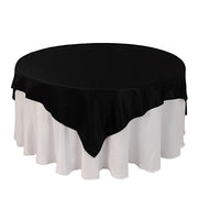 72" x 72" Satin Square Table Overlay Smooth Finish LAY72_LAMR_BLK