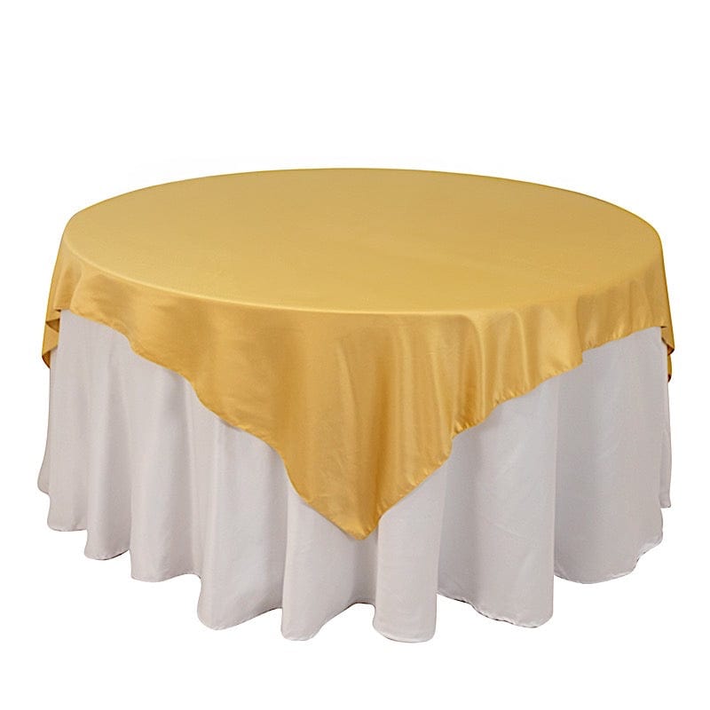 72" x 72" Satin Square Table Overlay Smooth Finish LAY72_LAMR_CHMP