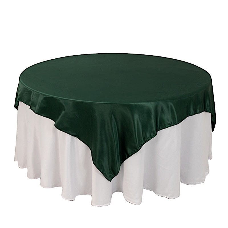 72" x 72" Satin Square Table Overlay Smooth Finish LAY72_LAMR_HUNT