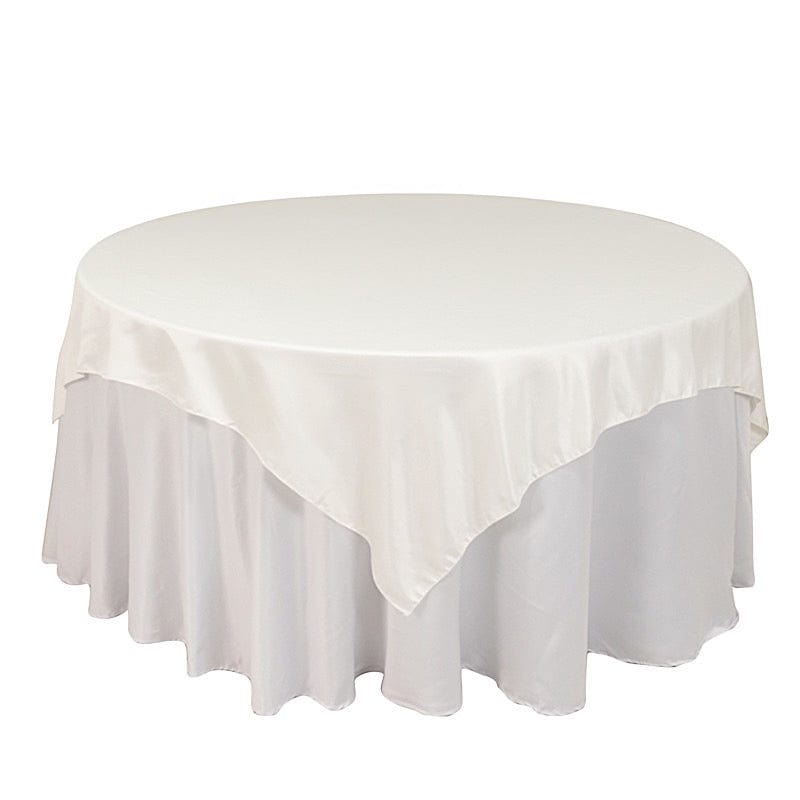 72" x 72" Satin Square Table Overlay Smooth Finish LAY72_LAMR_IVR