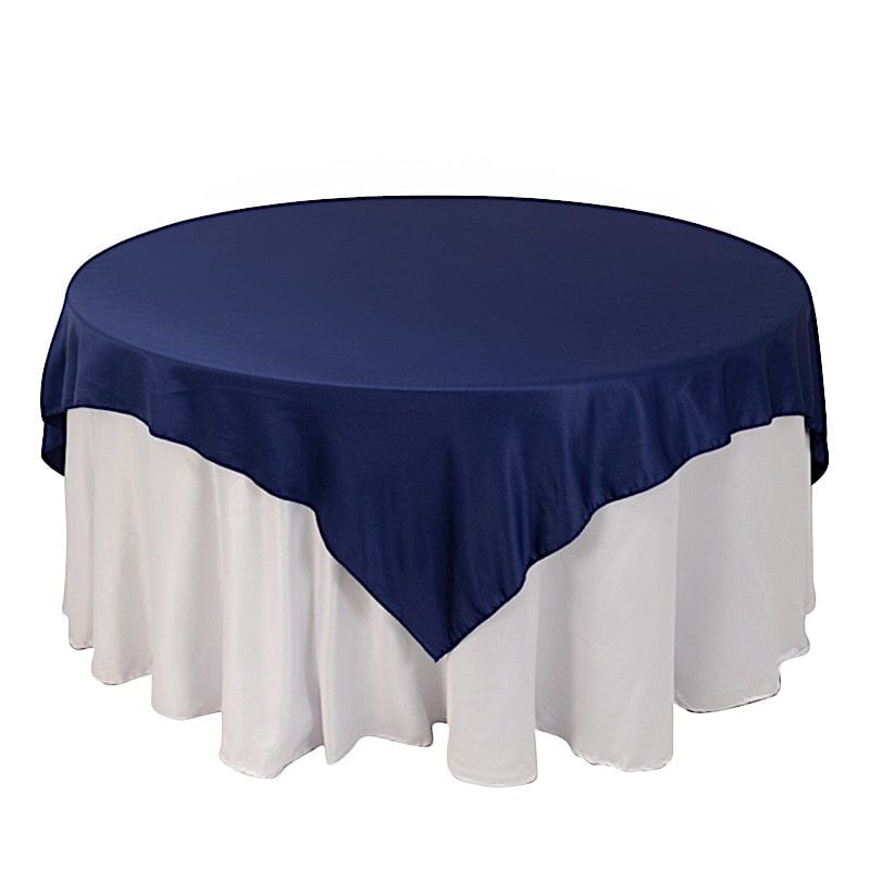 72" x 72" Satin Square Table Overlay Smooth Finish LAY72_LAMR_NAVY