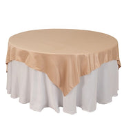 72" x 72" Satin Square Table Overlay Smooth Finish LAY72_LAMR_NUDE