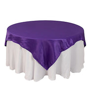 72" x 72" Satin Square Table Overlay Smooth Finish LAY72_LAMR_PURP