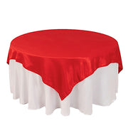 72" x 72" Satin Square Table Overlay Smooth Finish LAY72_LAMR_RED