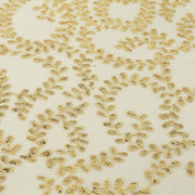 72" x 72" Sequin Leaf Embroidered Seamless Tulle Table Overlay