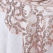 72" x 72" Sequin Leaf Embroidered Seamless Tulle Table Overlay