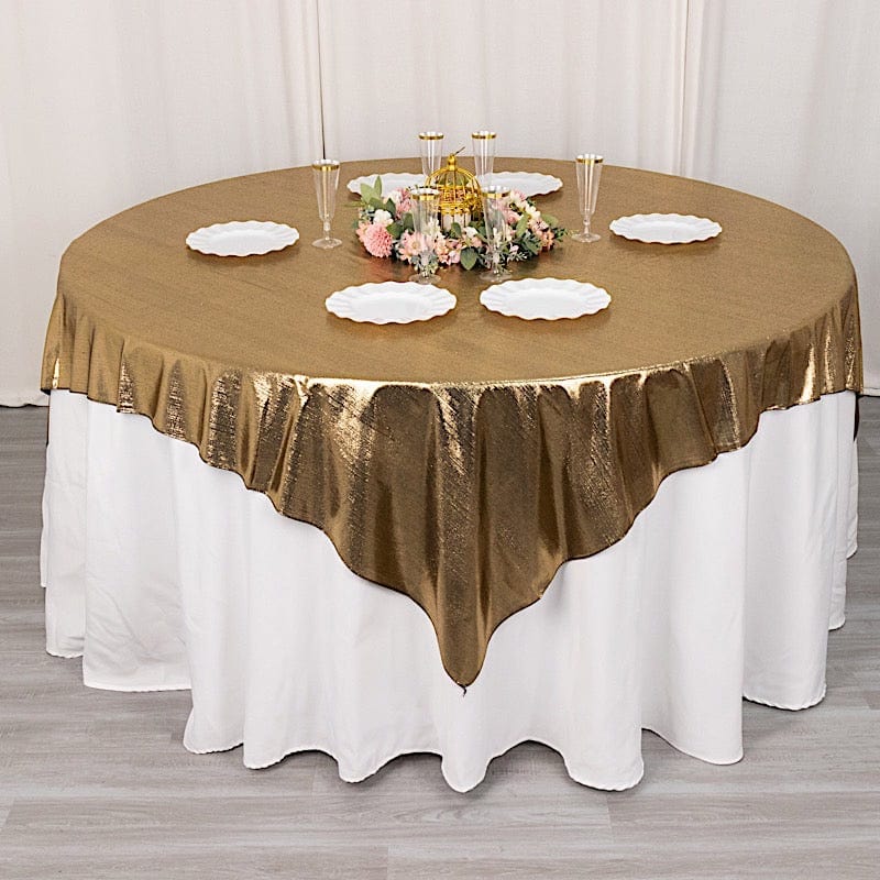 72" x 72" Shimmer Sequin Dots Square Polyester Table Overlay