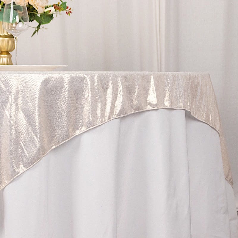 72" x 72" Shimmer Sequin Dots Square Polyester Table Overlay