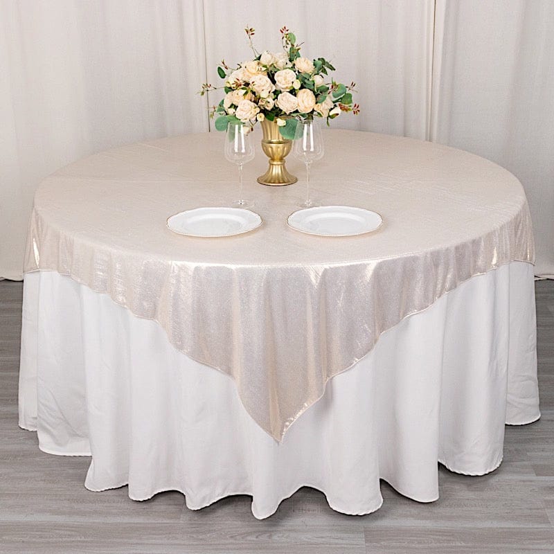 72" x 72" Shimmer Sequin Dots Square Polyester Table Overlay