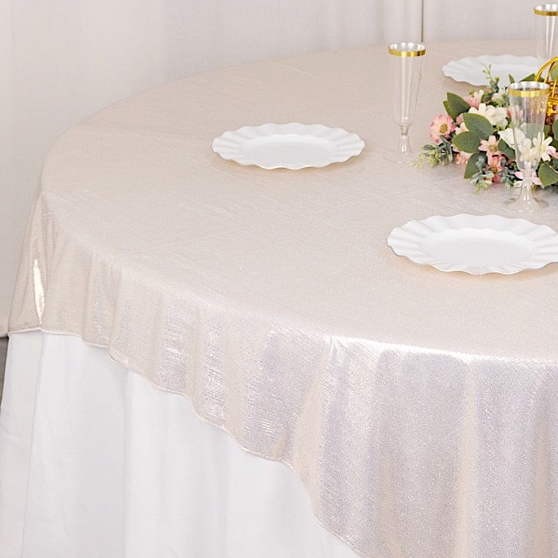 72" x 72" Shimmer Sequin Dots Square Polyester Table Overlay