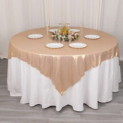 72" x 72" Shimmer Sequin Dots Square Polyester Table Overlay