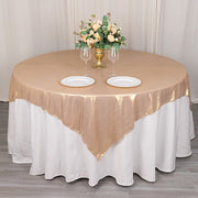 72" x 72" Shimmer Sequin Dots Square Polyester Table Overlay