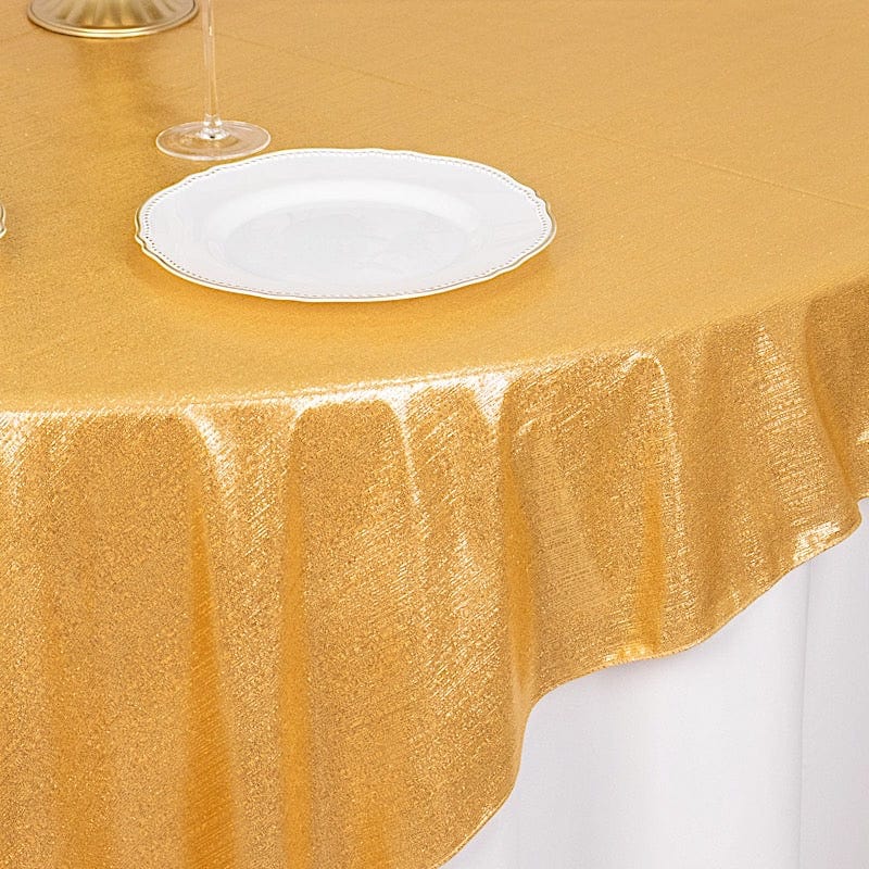 72" x 72" Shimmer Sequin Dots Square Polyester Table Overlay