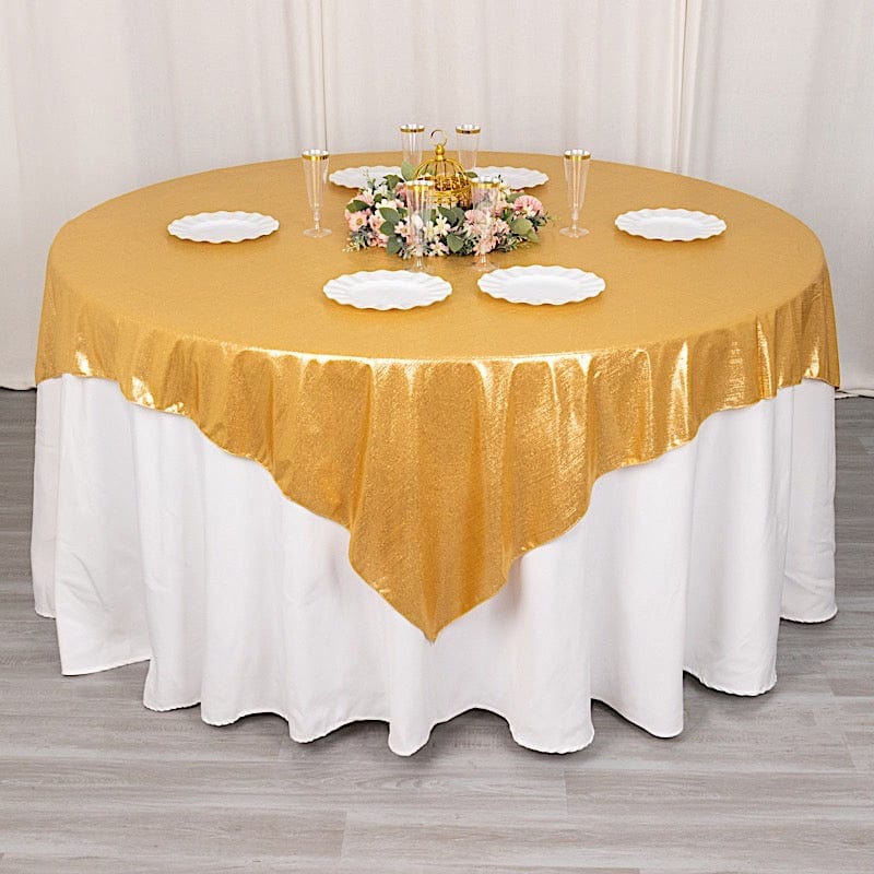 72" x 72" Shimmer Sequin Dots Square Polyester Table Overlay