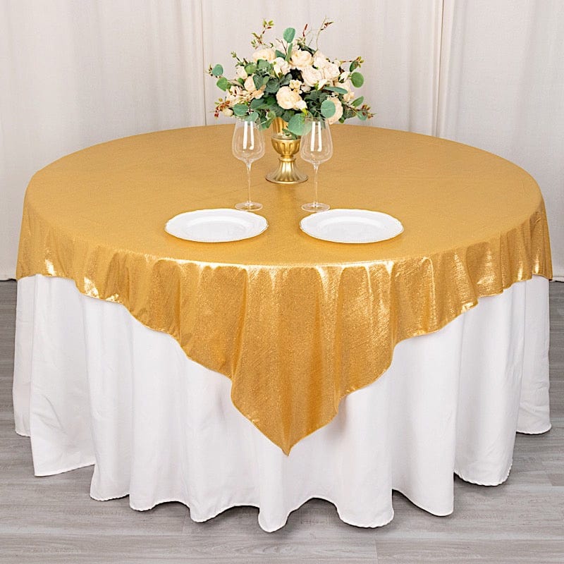 72" x 72" Shimmer Sequin Dots Square Polyester Table Overlay