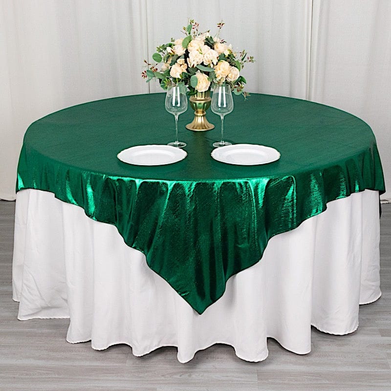 72" x 72" Shimmer Sequin Dots Square Polyester Table Overlay