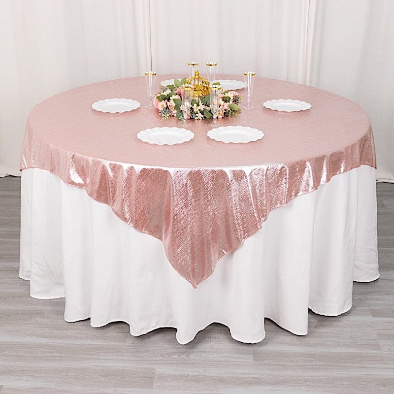 72" x 72" Shimmer Sequin Dots Square Polyester Table Overlay