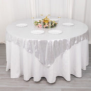 72" x 72" Shimmer Sequin Dots Square Polyester Table Overlay