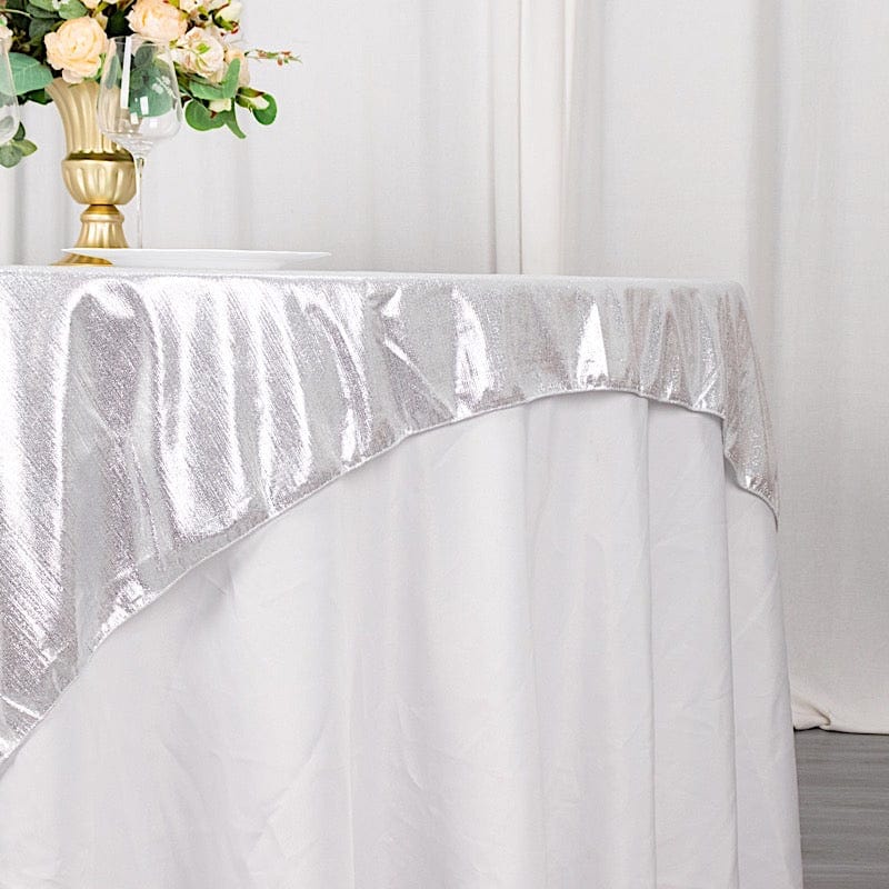 72" x 72" Shimmer Sequin Dots Square Polyester Table Overlay