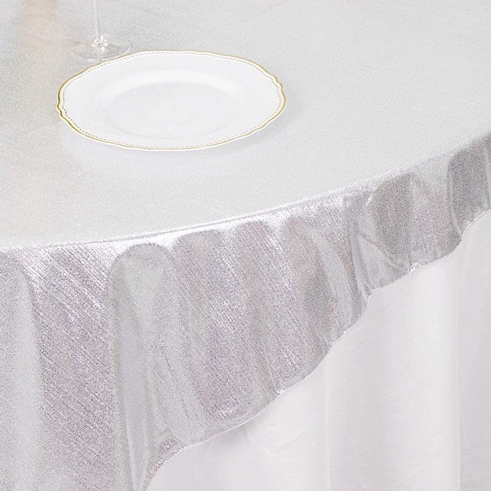 72" x 72" Shimmer Sequin Dots Square Polyester Table Overlay