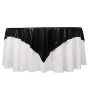 72" x 72" Shimmer Sequin Dots Square Polyester Table Overlay LAY72_SHIM_BLK