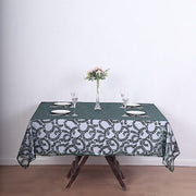 72" x 72" Tulle Square Table Overlay with Embroidered Sequins