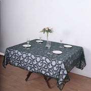 72" x 72" Tulle Square Table Overlay with Embroidered Sequins