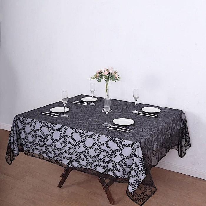 72" x 72" Tulle Square Table Overlay with Embroidered Sequins