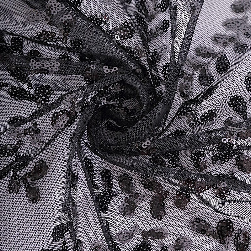 72" x 72" Tulle Square Table Overlay with Embroidered Sequins