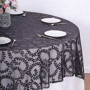 72" x 72" Tulle Square Table Overlay with Embroidered Sequins