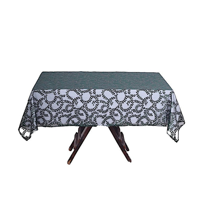72" x 72" Tulle Square Table Overlay with Embroidered Sequins LAY72_02_FLOR_HUNT