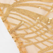 72" x 72" Tulle Square Table Overlay with Wavy Embroidered Sequins