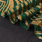 72" x 72" Tulle Square Table Overlay with Wavy Embroidered Sequins