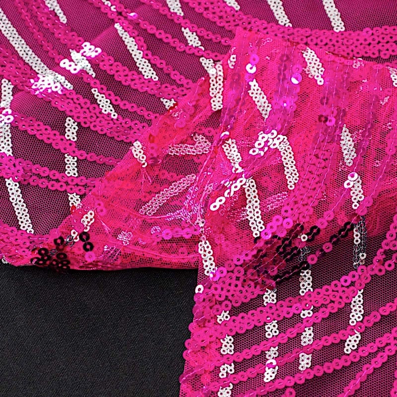 72" x 72" Tulle Square Table Overlay with Wavy Embroidered Sequins