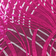 72" x 72" Tulle Square Table Overlay with Wavy Embroidered Sequins