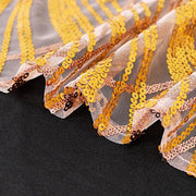 72" x 72" Tulle Square Table Overlay with Wavy Embroidered Sequins