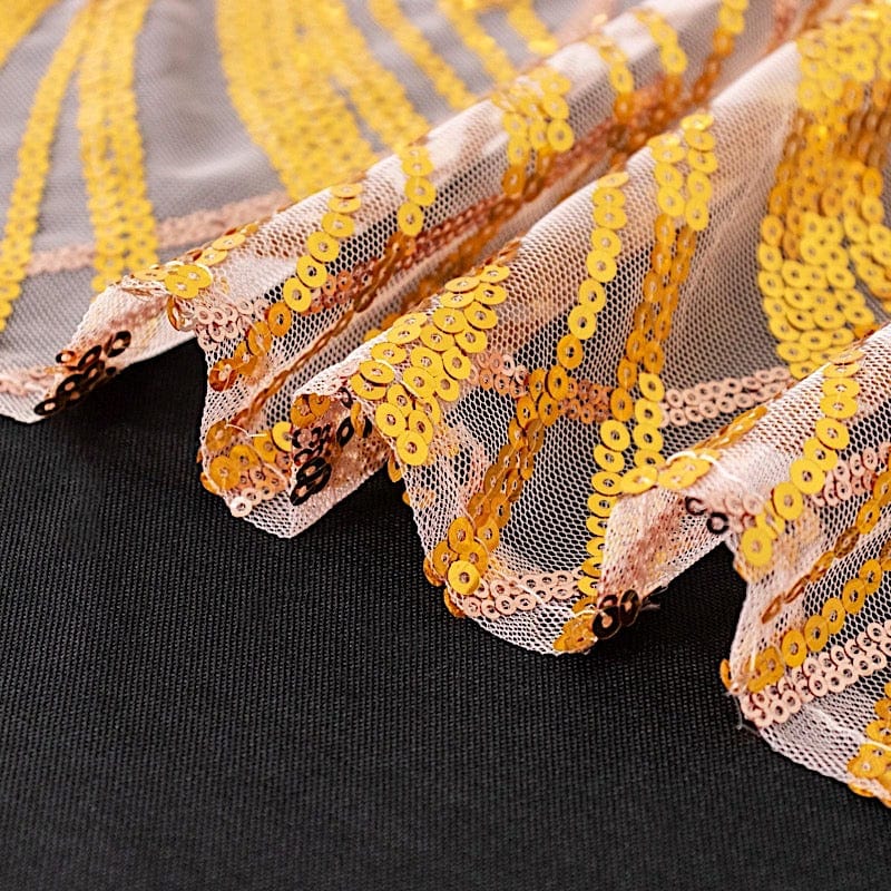 72" x 72" Tulle Square Table Overlay with Wavy Embroidered Sequins