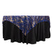 72" x 72" Tulle Square Table Overlay with Wavy Embroidered Sequins LAY72_02_WAVE_RYGD