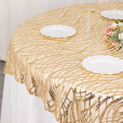 72" x 72" Wave Mesh Square Table Overlay With Embroidered Sequins