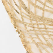 72" x 72" Wave Mesh Square Table Overlay With Embroidered Sequins