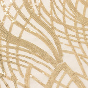 72" x 72" Wave Mesh Square Table Overlay With Embroidered Sequins