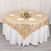 72" x 72" Wave Mesh Square Table Overlay With Embroidered Sequins