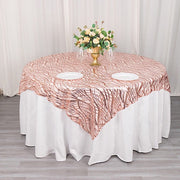 72" x 72" Wave Mesh Square Table Overlay With Embroidered Sequins