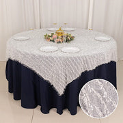 72"x72" Fringe Shag Square Polyester Table Overlay