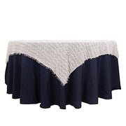 72"x72" Fringe Shag Square Polyester Table Overlay
